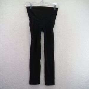 Spanx Look At Me Leggings L Black Cotton Blend High Waist Womens Stretchy Pants